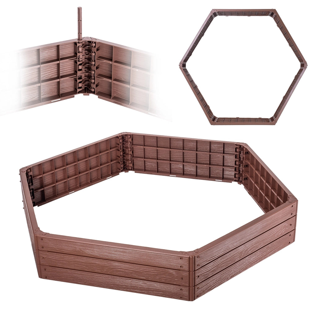 Aiuola rialzata per ortaggi KADAX, fioriera da giardino marrone 150x75 cm