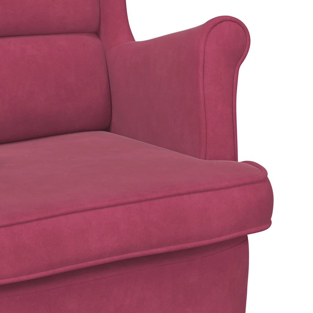 Poltrona | Sedia Relax Rosso Vino in Velluto