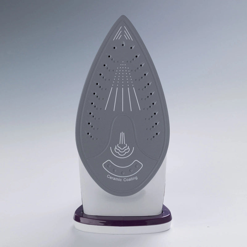 Ferro da stiro - Piastra in ceramica - Colpo vapore 140g/min - Serbatoio 320ml - 2200W - Bianco e Porpora
