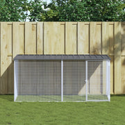 Gabbia per polli con tetto antracite 203x98x90 cm in acciaio zincato 3189049