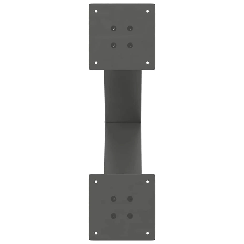 Set di 2 gambe per tavolo da pranzo a forma di X 50 x 72 cm con piedini regolabili stile moderno acciaio antracite 02_0057242