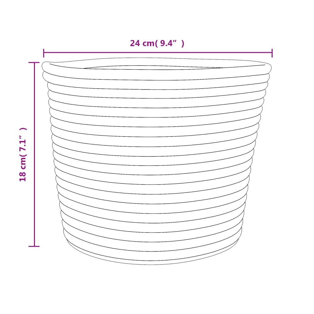 Cestini Portaoggetti 2 pz Beige e Bianco ?24x18 cm in Cotone CFW3717096