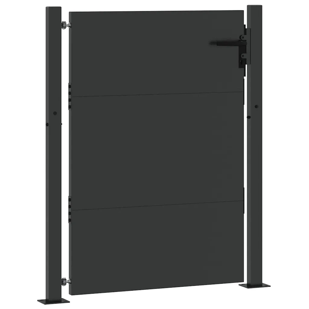 Cancello da giardino con blocco Nero 110 x 155 cm