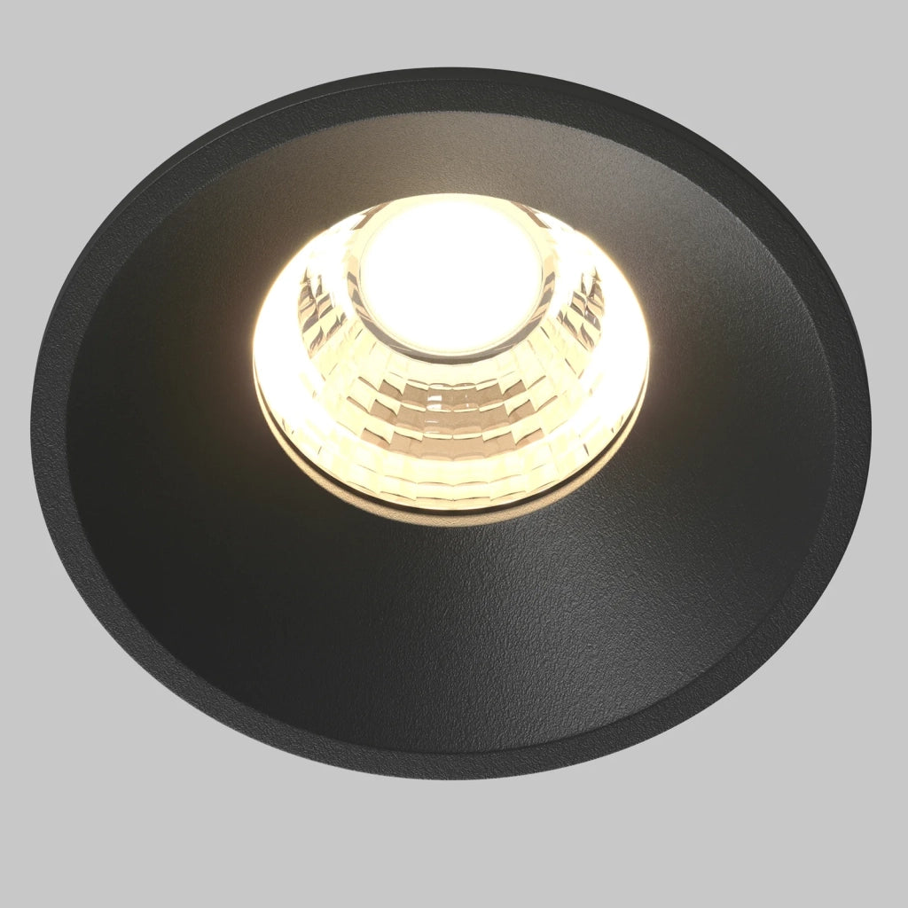 Maytoni Lampada da Incasso Round 1 luce LED integrato nero alluminio