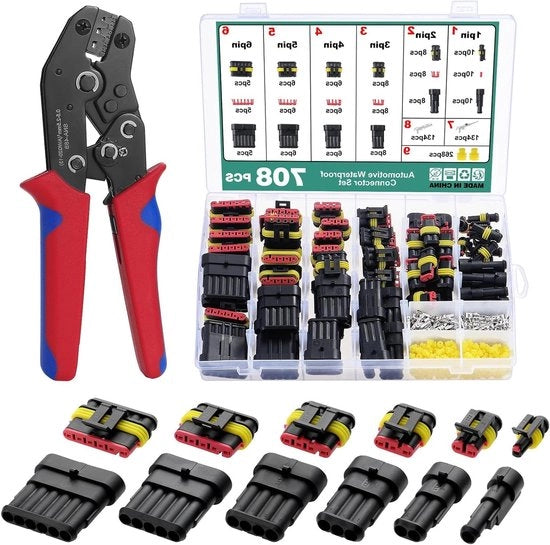 Connettori elettrici idroproof, cricchetto auto, terminale a 1/2/3/4/5/6 pin