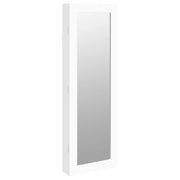 Mobiletto portagioie mobile contenitore organizer per camera da letto spogliatoio bagno con specchio a parete 30 x 8,5 x 90 cm bianco 02_0022834