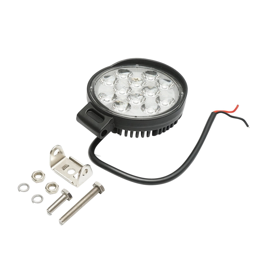 Faretto LED rotondo 12-60V, 36W, corpo in alluminio 115x115x45mm