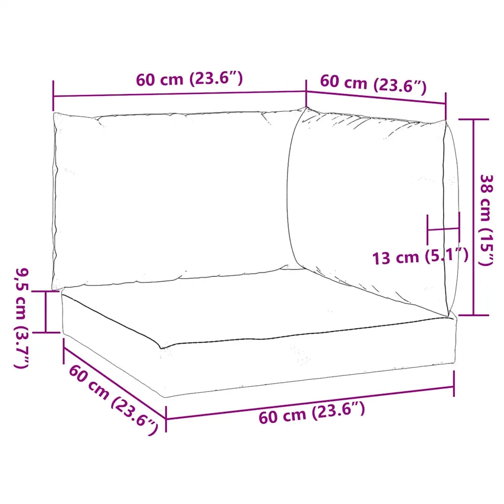 Cuscini per Pallet 3 pz Grigio Chiaro Mélange in Tessuto 4002652