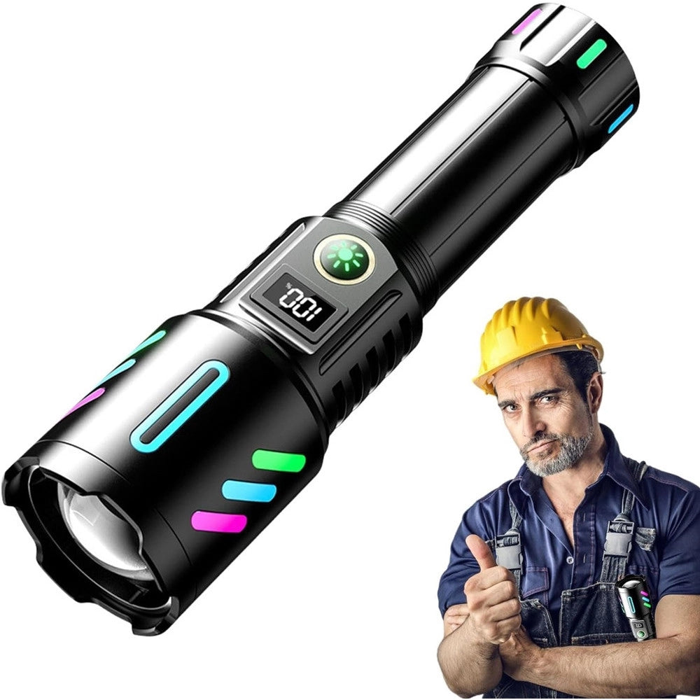 Trade Shop - Torcia Ricaricabile Elettrica Ad Alta Luminosità A Led 5 Modalità Impermeabile -