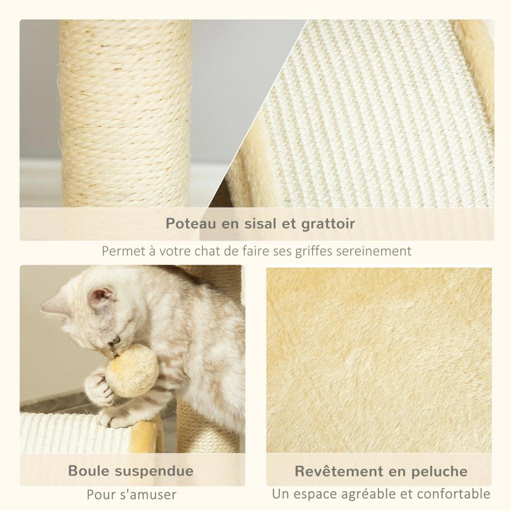 Arbre ¨¤ chat con griffoir e piattaforma ¨C zephmum ¨C naturale beige