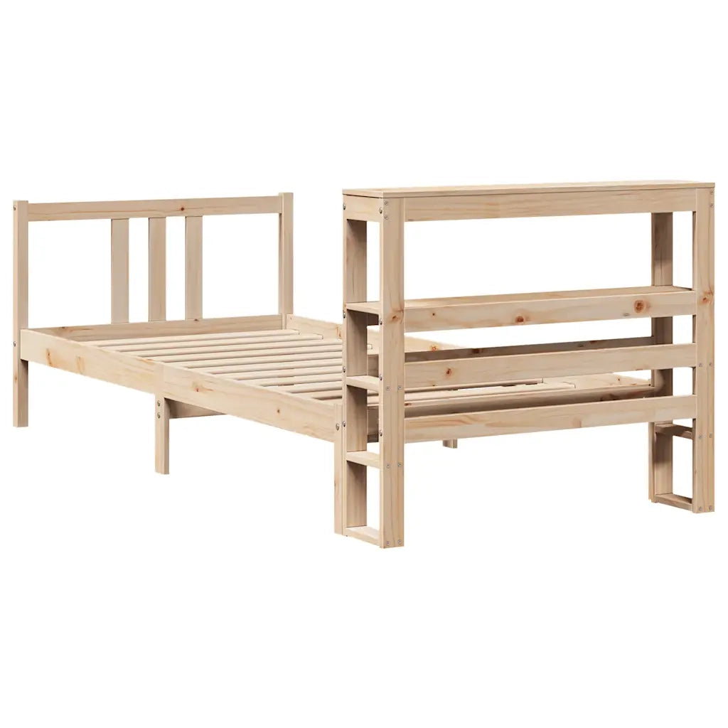 Giroletto con Testiera 90x190 cm in Legno Massello di Pino 3305955
