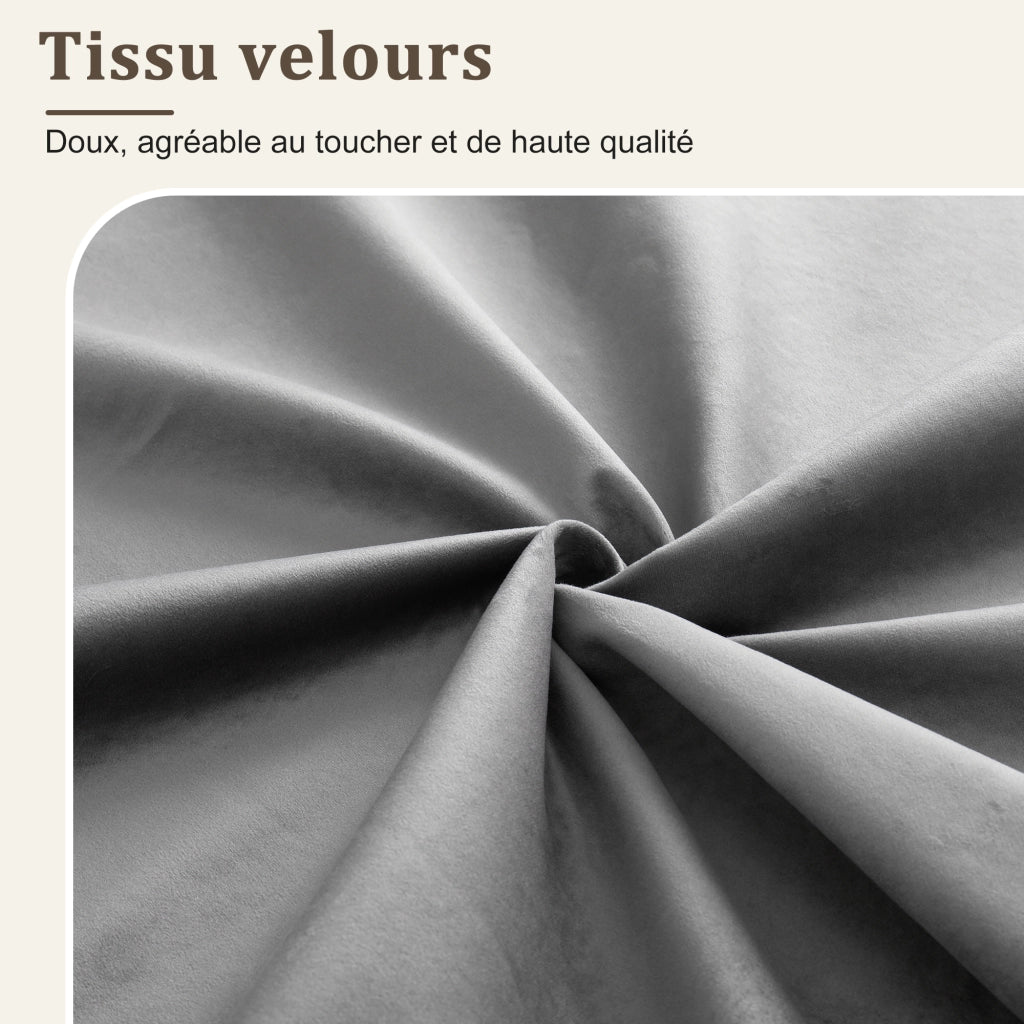 letto imbottito velluto grigio 140 x 190 cm