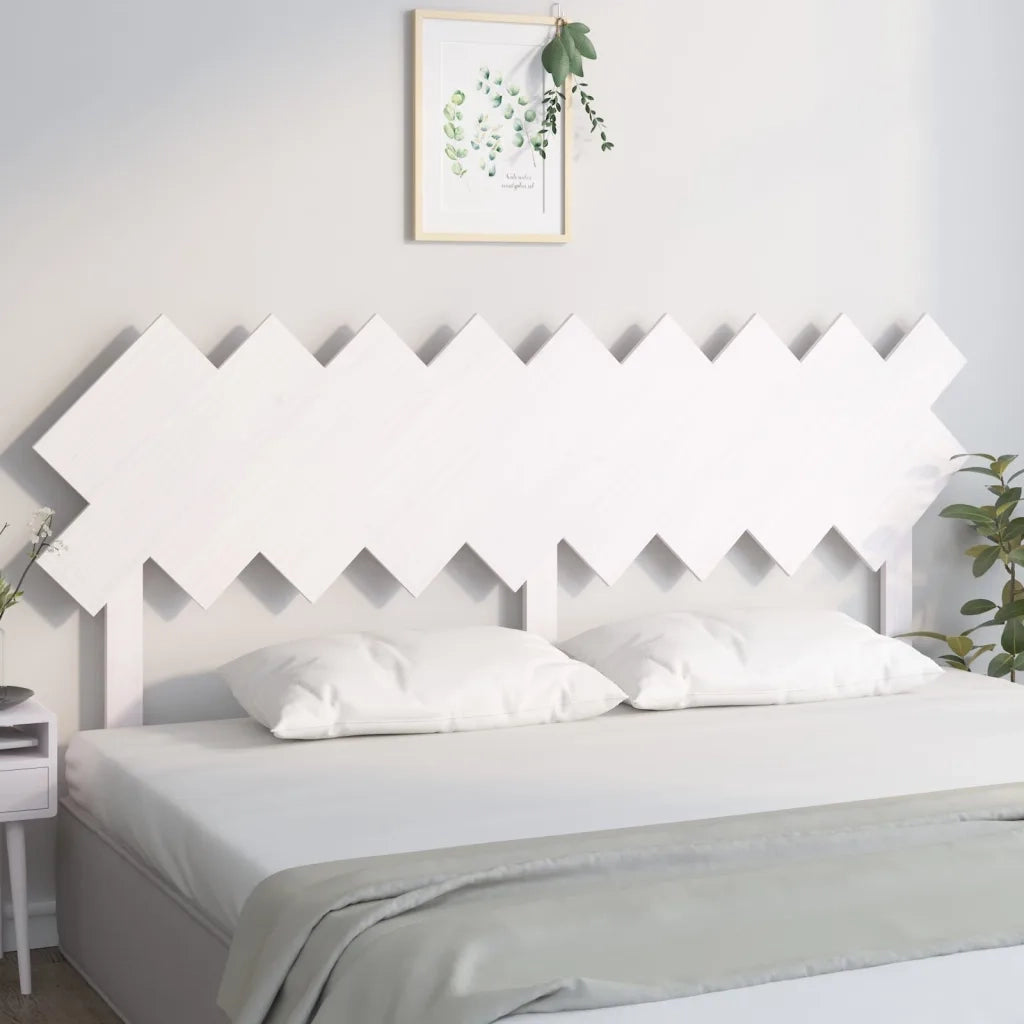 Testiera | Testata per Letto Bianca 178x3x80,5 cm Legno Massello di Pino