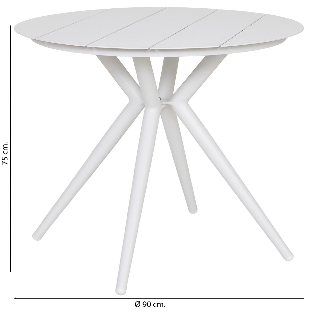 Tavolo in alluminio bianco 90x75 cm