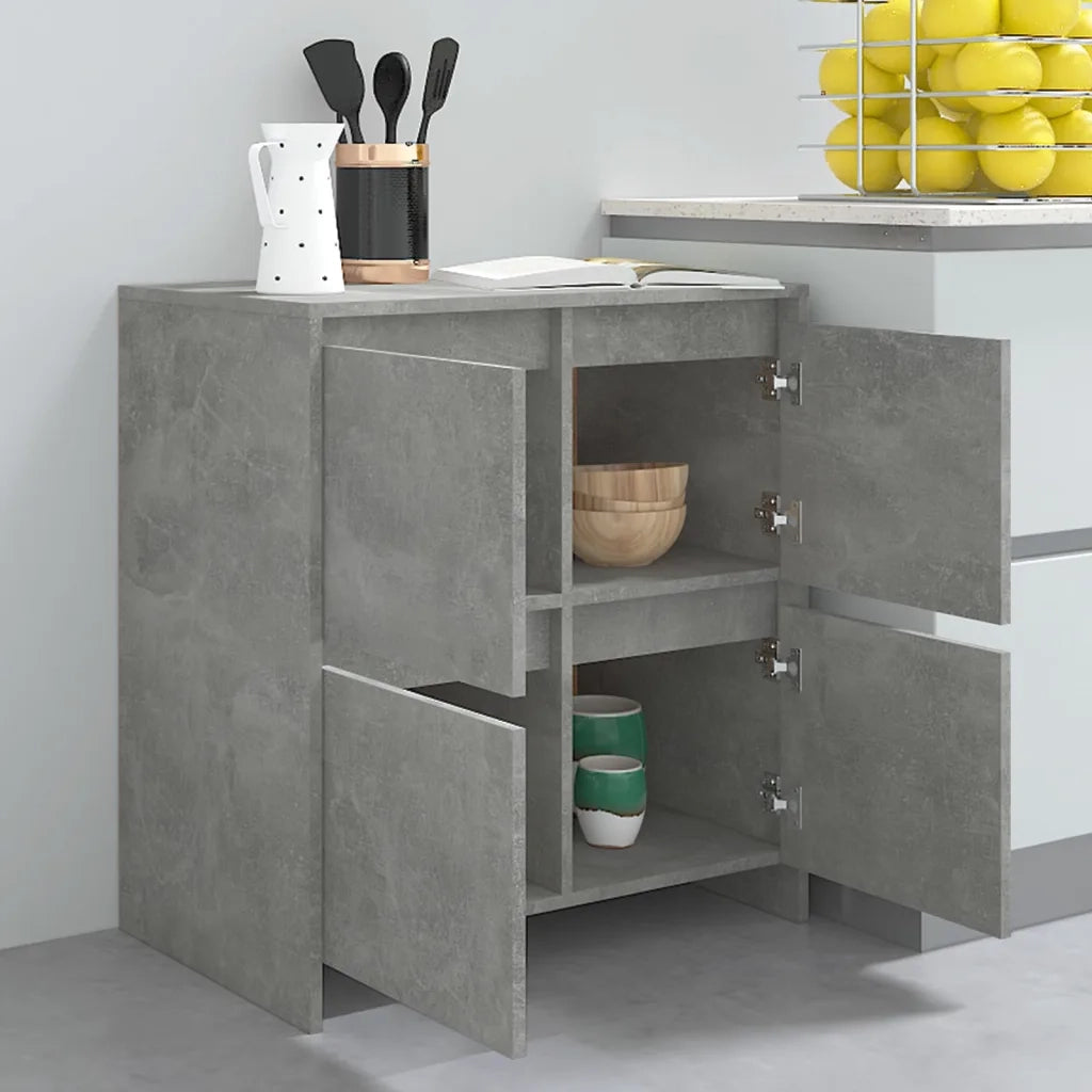 Credenza-Buffet-Armadio da cucina Grigio Cemento 70x41x75 cm in Truciolato 387428