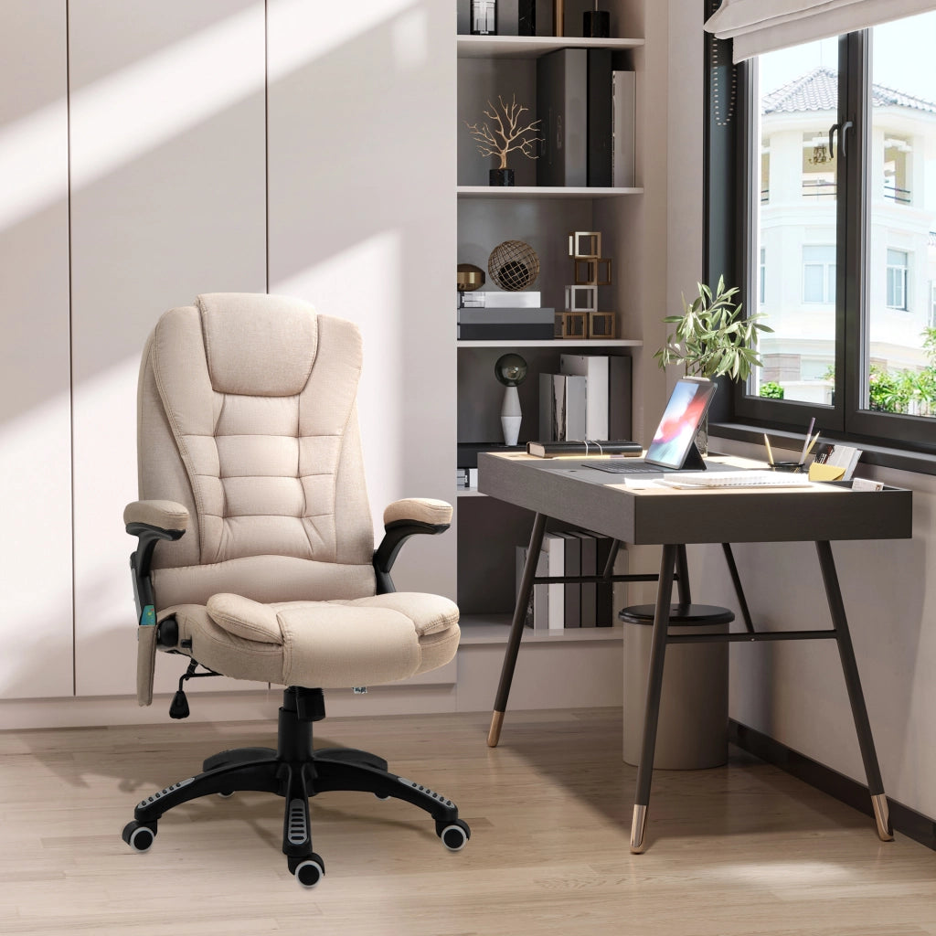 SEDIA UFFICIO Ergonomica con massaggio e riscaldamento, 68x72x110-120 cm, Marrone