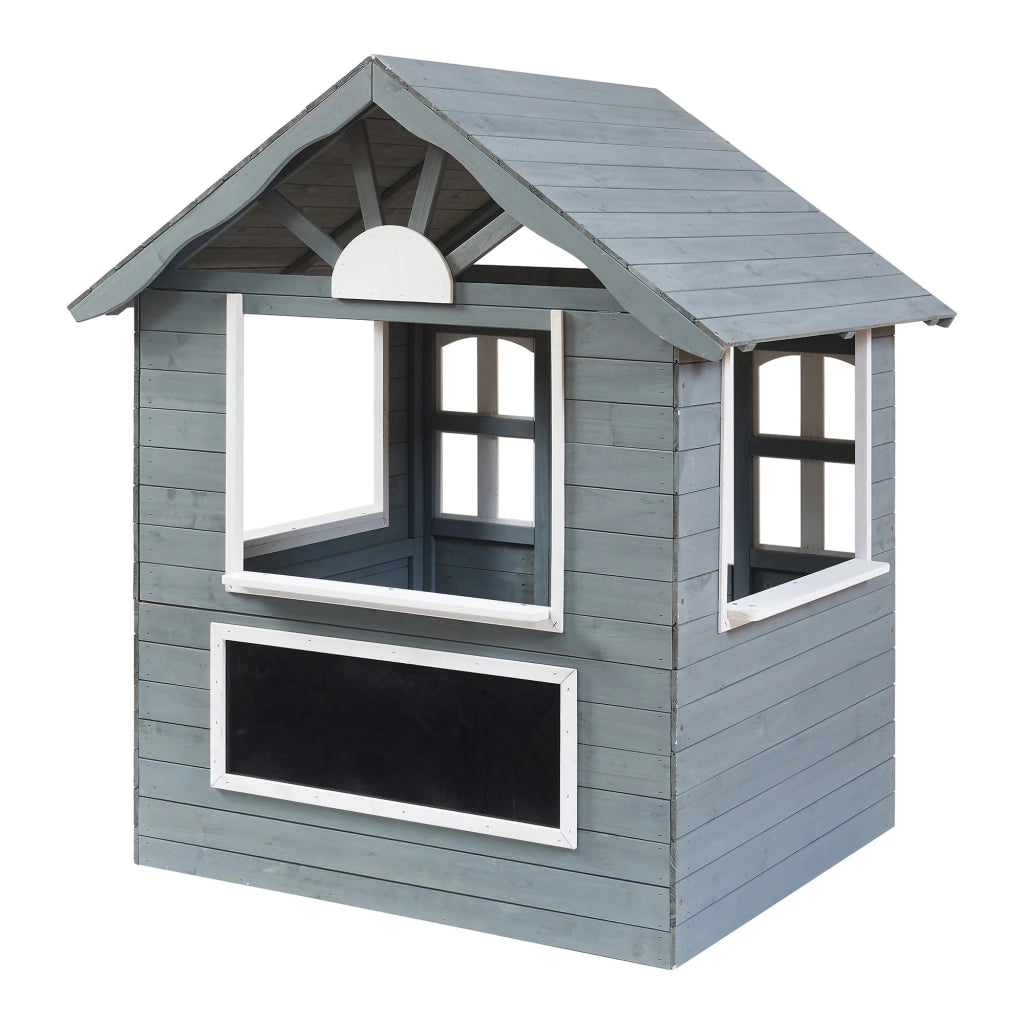 Casetta da gioco per esterni 138 x 120 x 102 cm grigio bianco legno di abete 03_0009087