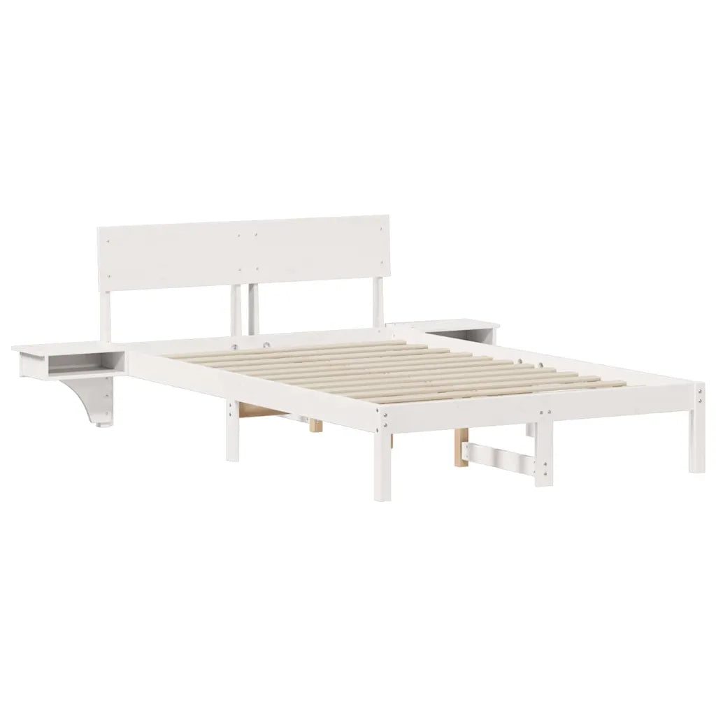 Struttura del letto-Giroletto-Rete del Letto Bianco 120 x 200 cm Pino massello 248645