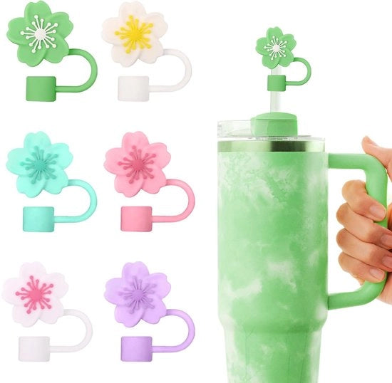 Set di 6 Rietjehoezen in Silicone - Stoffi Eresistente - Per Rietti Riciclabili - Diametro 9-10 mm - Progetto Elegante - Bocchette per Rietti