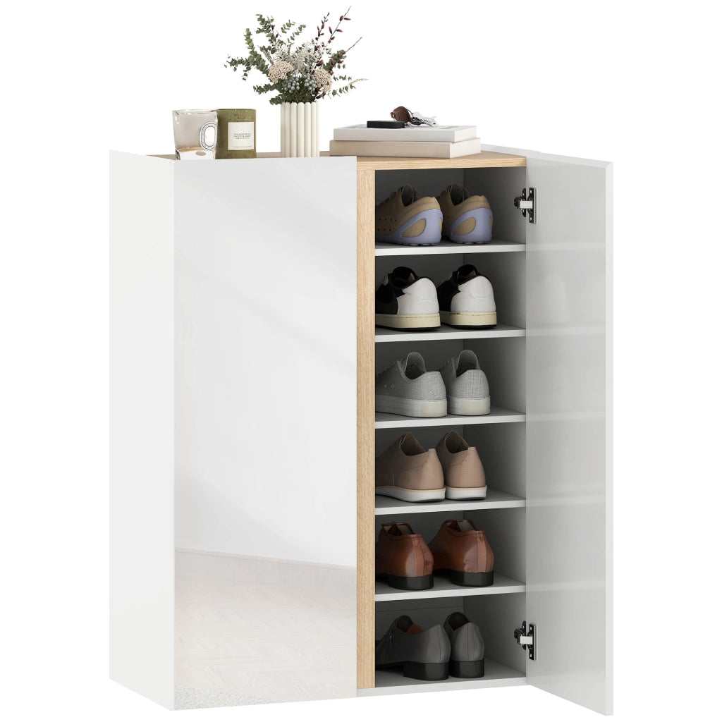 Scarpiera 6 Ripiani con Ante Soft-Close ¨C zephmum ¨C Legno Bianco 80x30x100