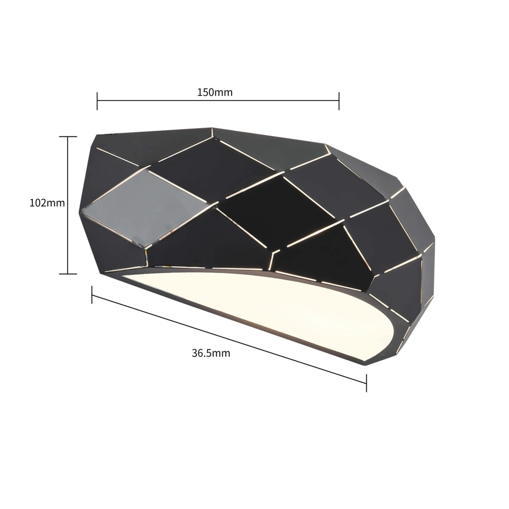 Applique Reus nera 1xE27 metallo glamour Light Prestige