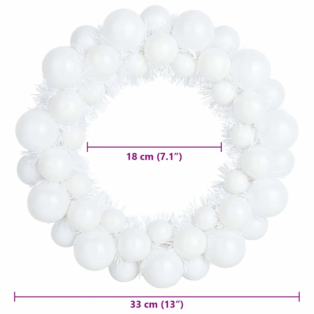 Corone di Palline di Natale 2 pcs Bianco 33 x 33 x 7 cm 42019680