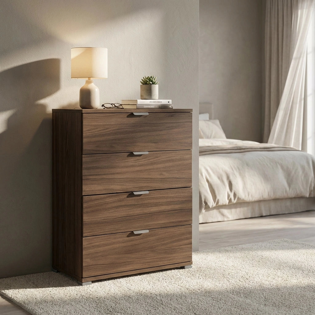 Cassettiera 4 cassetti in Legno Composito cm 60x38x85 - SCOTTIE