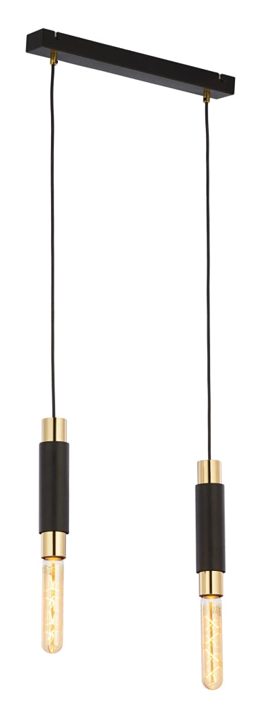 Lampada sospesa moderna nero-oro 40cm 2xE27 Jupiter LILE