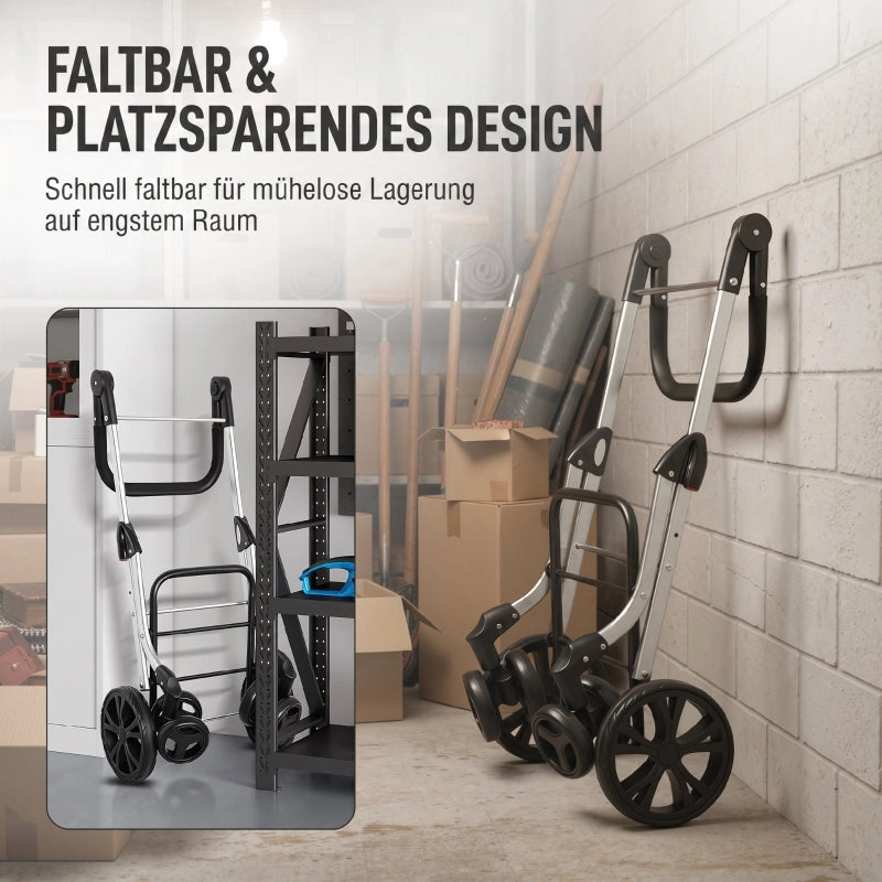 Carrello della spesa, borsa da 46 litri, carrello pieghevole con borsa termica, maniglia regolabile, telaio in alluminio, nero