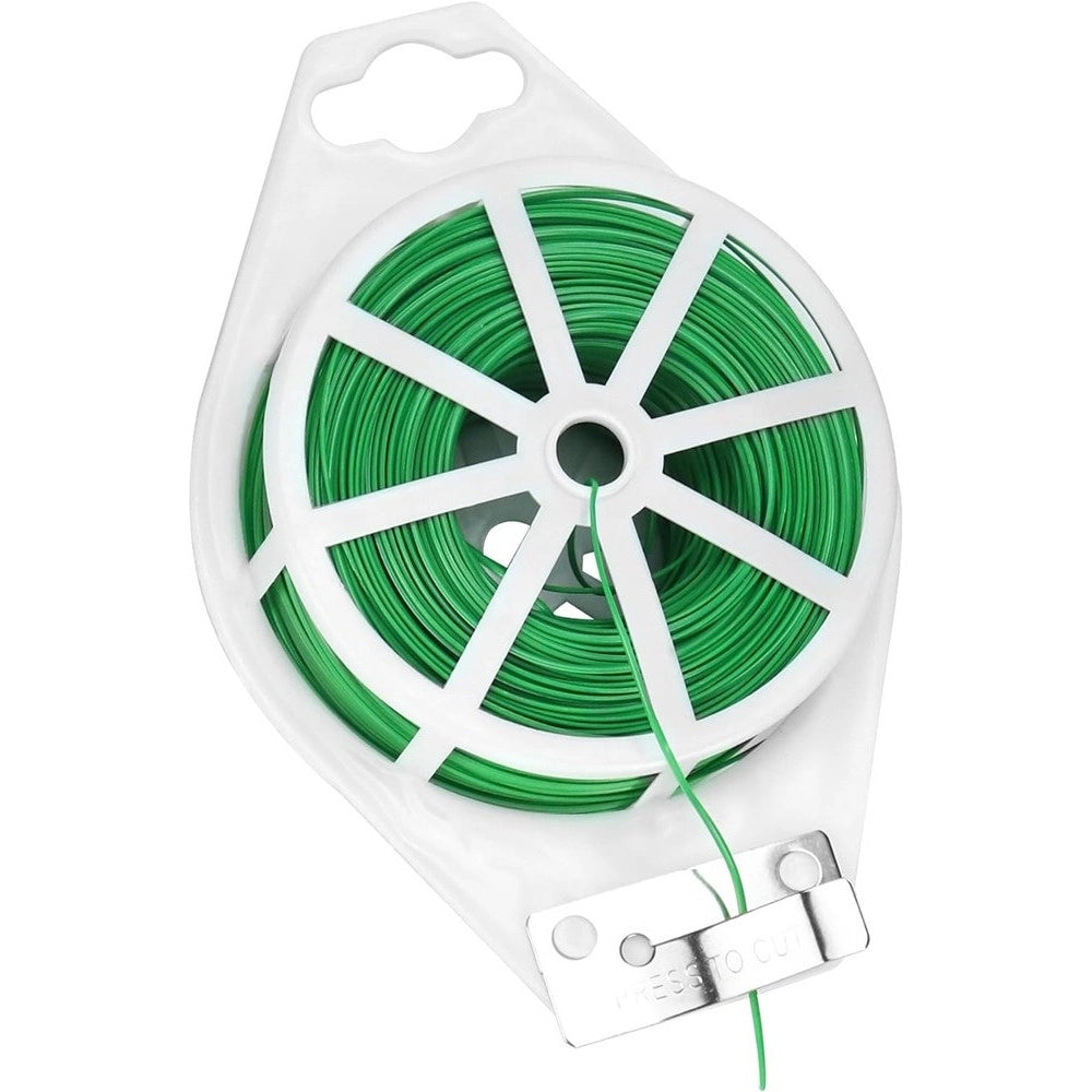 Trade Shop - Filo Per Rilegatura Verde Con Taglierina Integrata 60 Metri Per Piante Fiori -