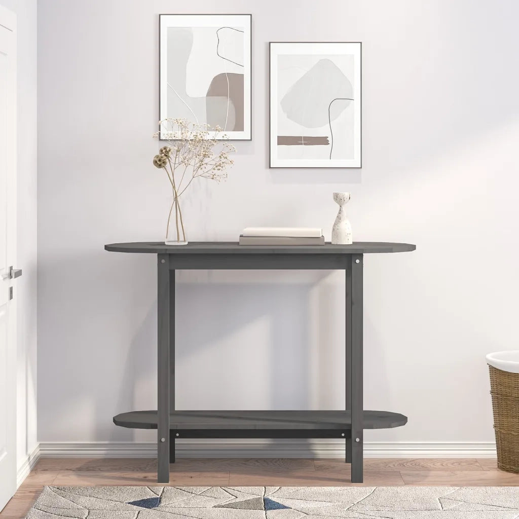 Tavolo Consolle | Tavolo d'Ingresso Grigio 110x40x80 cm in Legno Massello di Pino