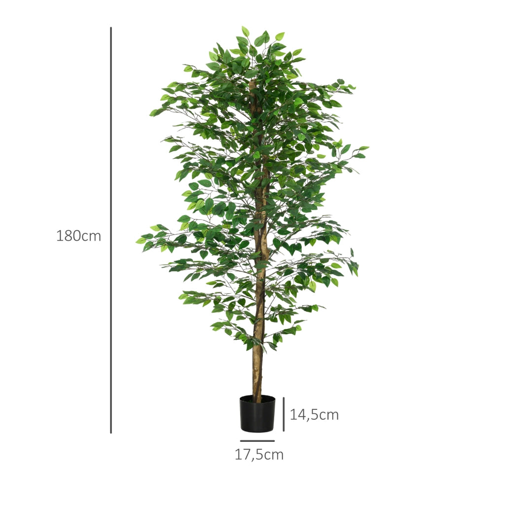 Pianta Ficus Artificiale ¨C Minimal ¨C Verde 180 cm con Vaso