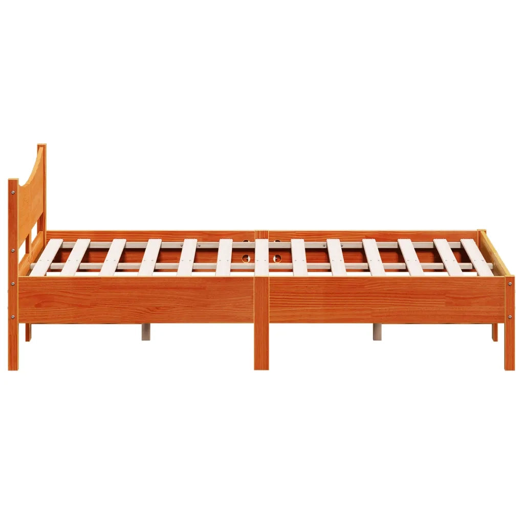 Letto senza Materasso Marrone Cera 120x190 cm in Legno di Pino 844752