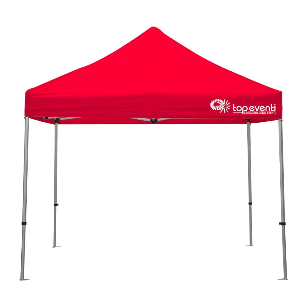 Gazebo 3 x 3 Alluminio rosso PERSONALIZZATO - Sinistra
