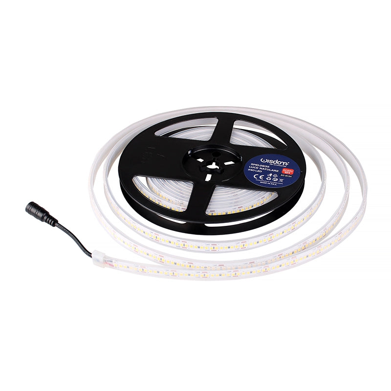 STRISCIA LED SMD 2835 DA 5 METRI LUCE NATURALE 4000K PER USO ESTERNO ALTA LUMINOSITA' - ILLUMINA IL TUO SPAZIO CON EFFICIENZA E STILE