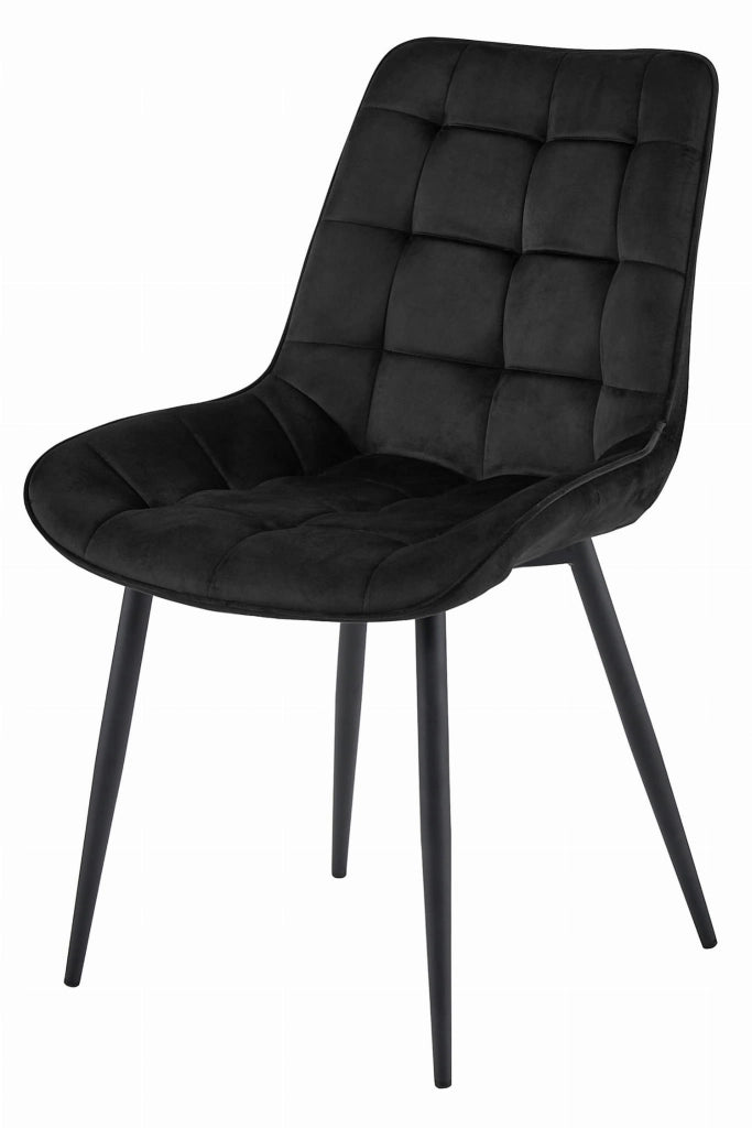 Sedia VALORA BERA - Design moderno in velluto nero x2