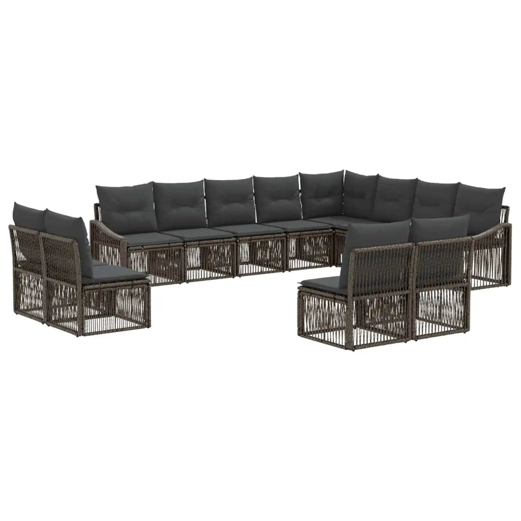 Set Divano da Giardino 12 pz Grigio polyrattan 3436163