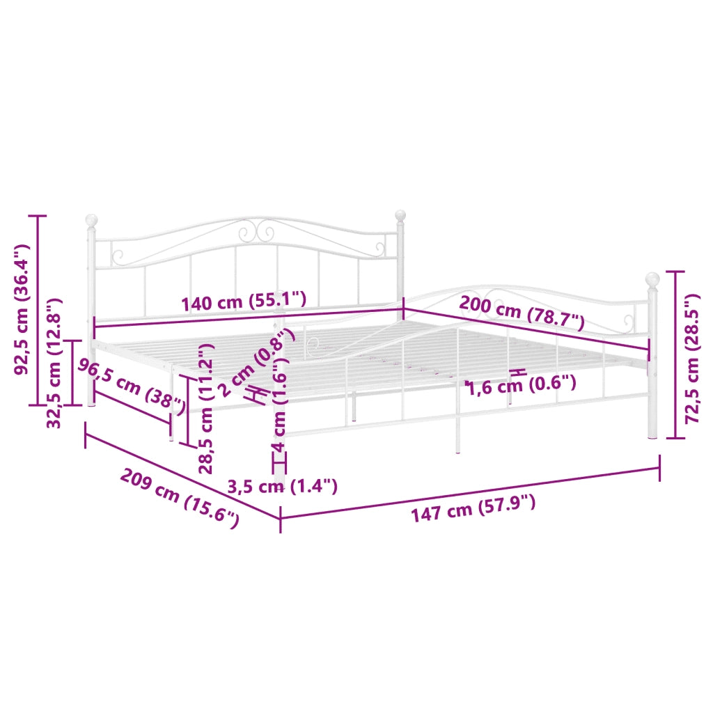 Giroletto Bianco in Metallo 140x200 cm 324998