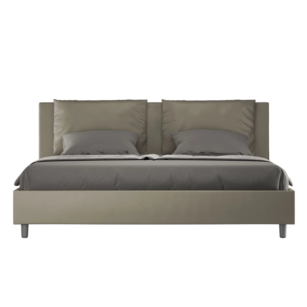 BS COM Letto contenitore imbottito 180x210 similpelle cappuccino