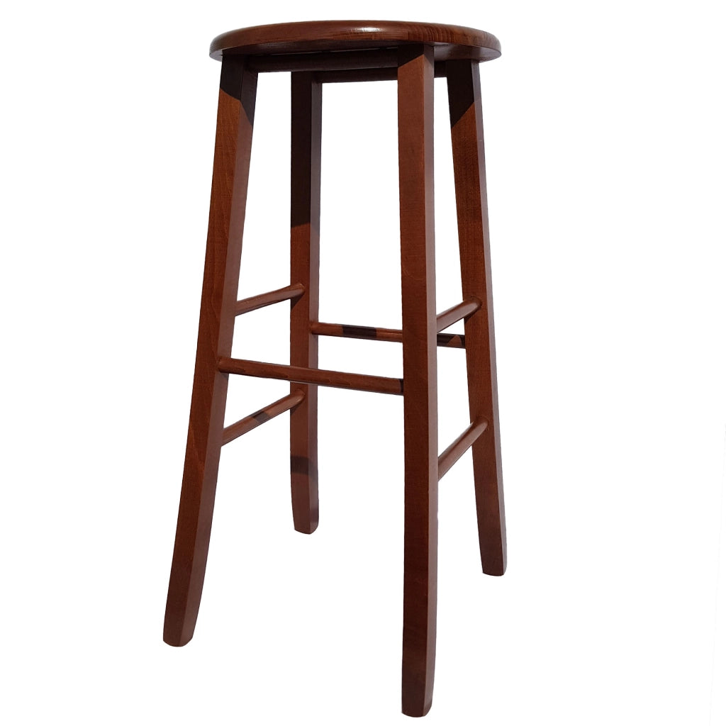 Sgabello tondo seduta massello h67 noce