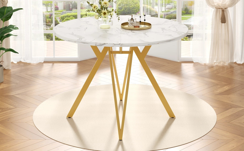 Tavolo da pranzo rotondo (100¡Á100¡Á76 cm), tavolo da pranzo per cucina, tavolino rotondo per 4 persone, adatto per sala da pranzo, soggiorno, eleganti