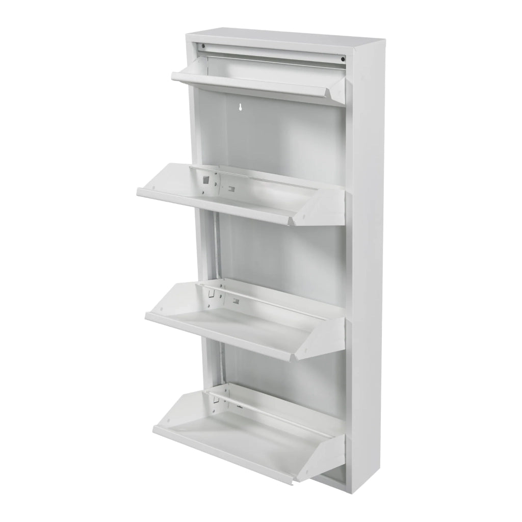 Scarpiera con 4 cassetti 118 x 50 x 15 cm inclinabile bianco 03_0007640