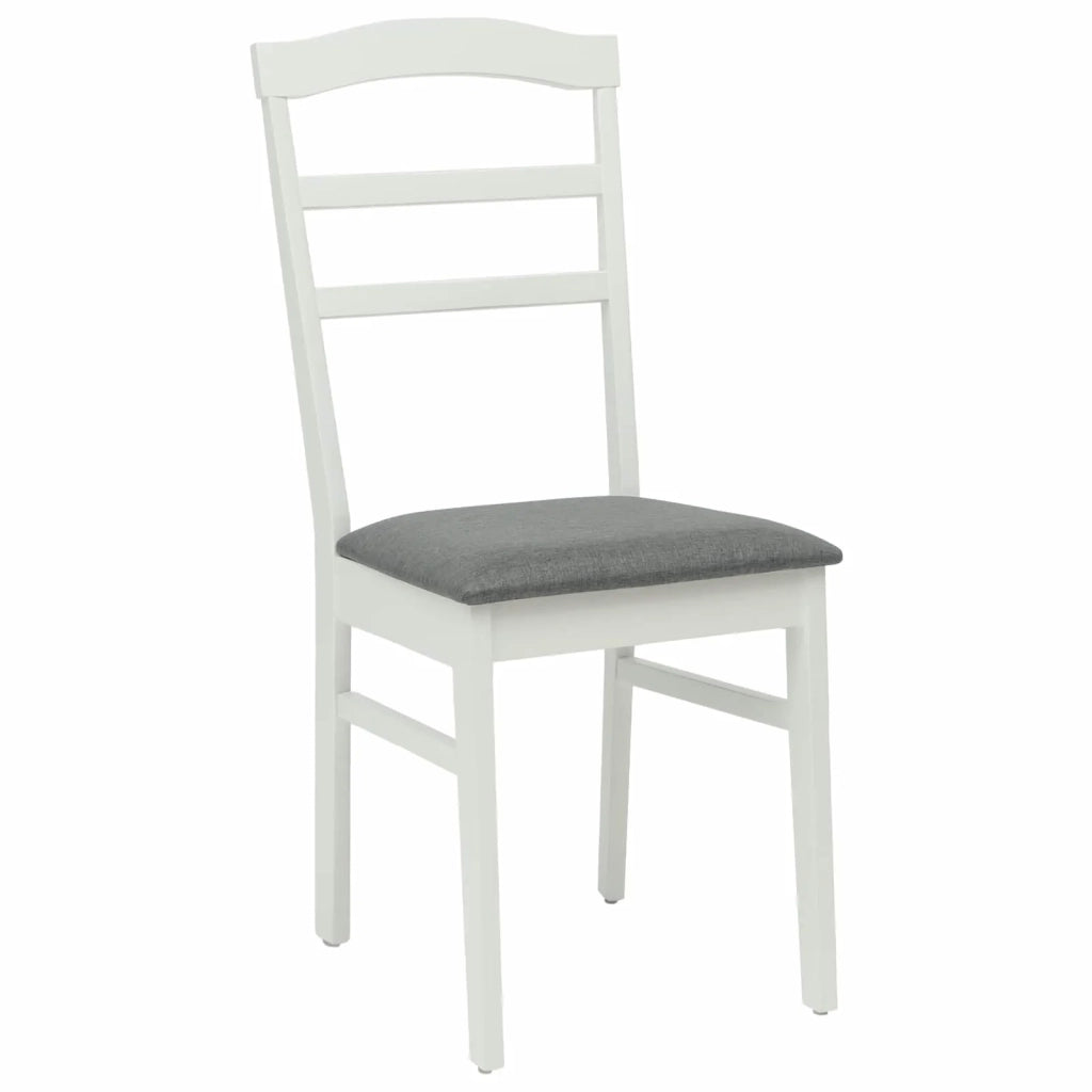 Sedia da pranzo 2 pcs Bianco e Grigio Legno di gomma solido 42020496