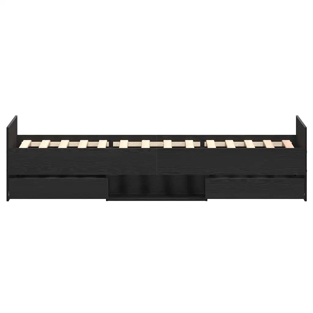 Struttura del letto con cassetto Rovere Nero 203 x 93 x 50 cm 3329327