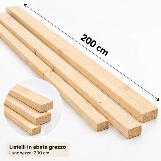listelli grezzi abete  80 x 80 x 2000 mm 1 pz.