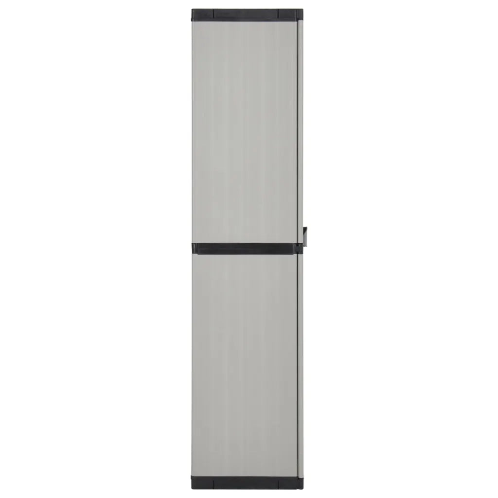 Armadietto da Giardino con 3 Ripiani Grigio e Nero 68x40x168 cm 340983