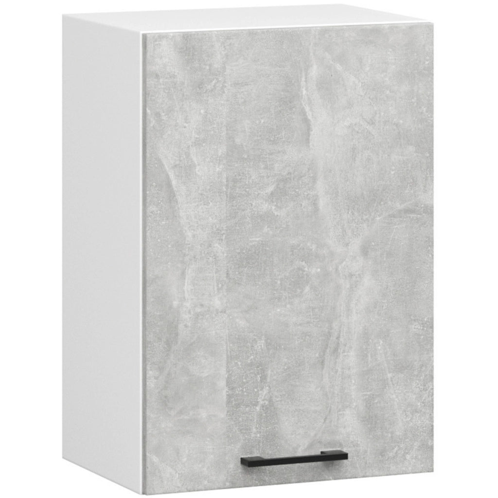 Mobile da cucina pensile sistema AKORD OLIWIA Bianco 50 cm 1 anta inserto frontale Cemento 50x30x58 cm