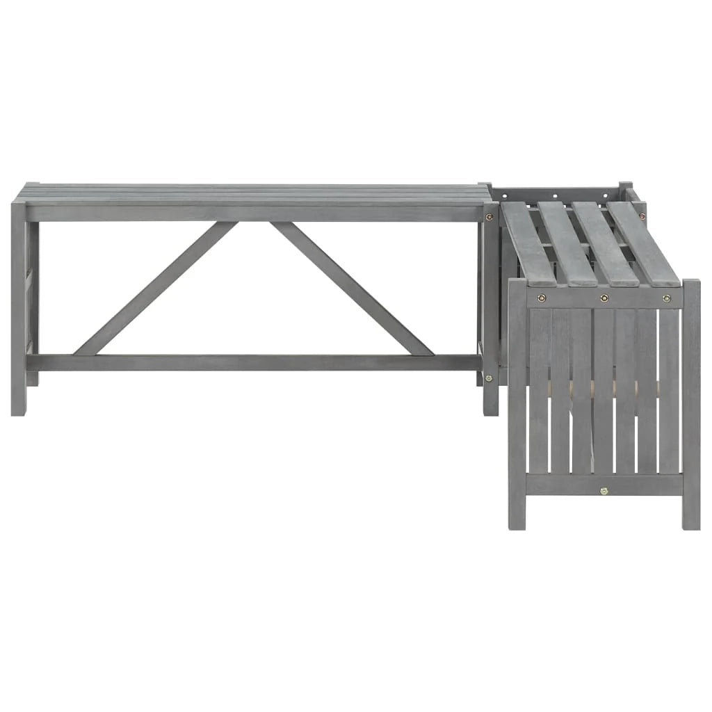 Panca da giardino mobili da esterno per patio angolo da giardino terrazza e fioriera 117 cm legno di acacia grigio 02_0011129