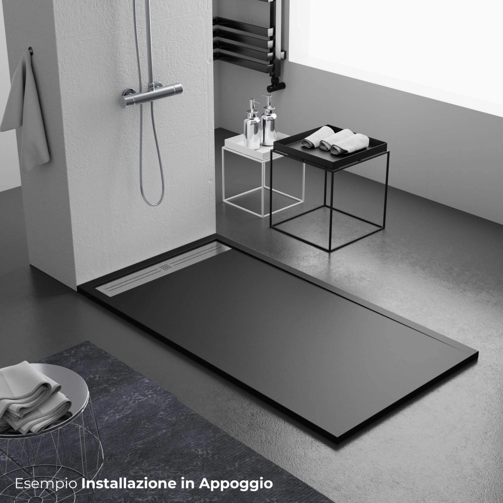 Piatto Doccia 90x100 cm in Pietra Bonussi Trivor Nero