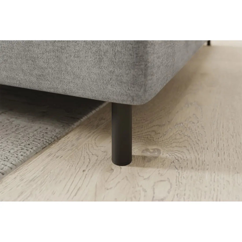 Divano ad angolo destro convertibile BARNEA 208 cm grigio chiaro con vano portaoggetti